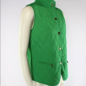 Talbots Spring Green Vest with Diamond Pattern
